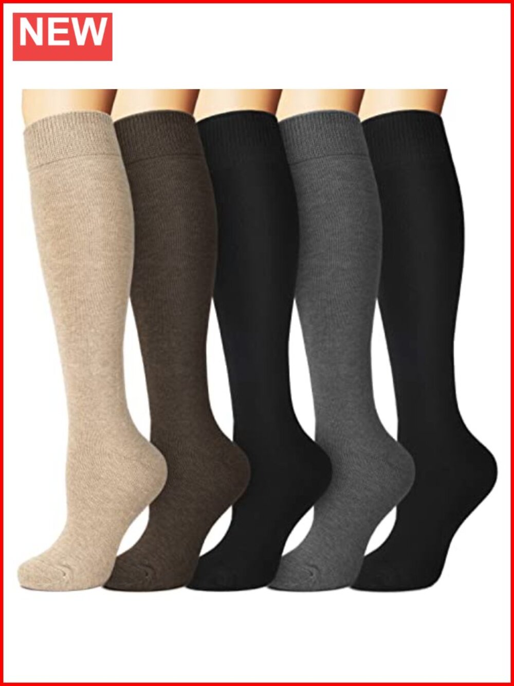 Women's 5 Pack Thermal Knee High Socks Ultra Thick Warm Winter